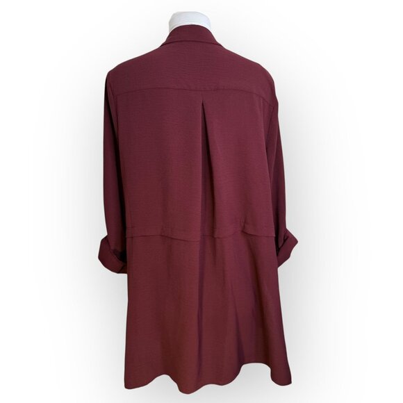 Adyson Parker Burgundy Roll Tab Button‎ Front Blouse Size 1X - Picture 3 of 5